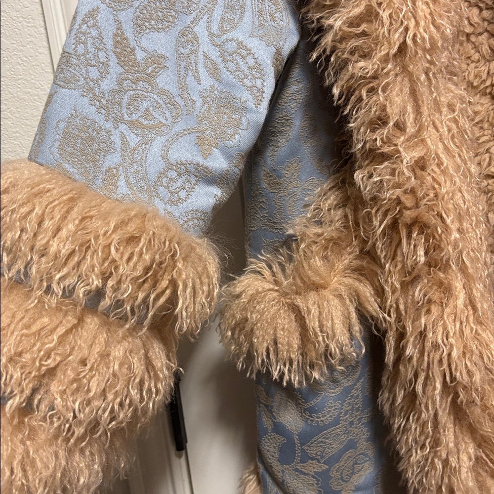 NWT SPELL STARLET JACQUARD COAT POWDER BLUE L - Picture 9 of 10
